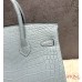 HERMES СУМКА BIRKIN 25, ФУРНИТУРА СЕРЕБРО, МАТОВЫЙ ФИНИШ, КОТОРЫЙ ДЕЛАЕТ ВИД СУМКИ БОЛЕЕ СТРОГИМ И КЛАССИЧЕСКИМ КОЖА КРОКОДИЛА ОБИТАВШЕГО В ВОДАХ РЕКИ НИЛ